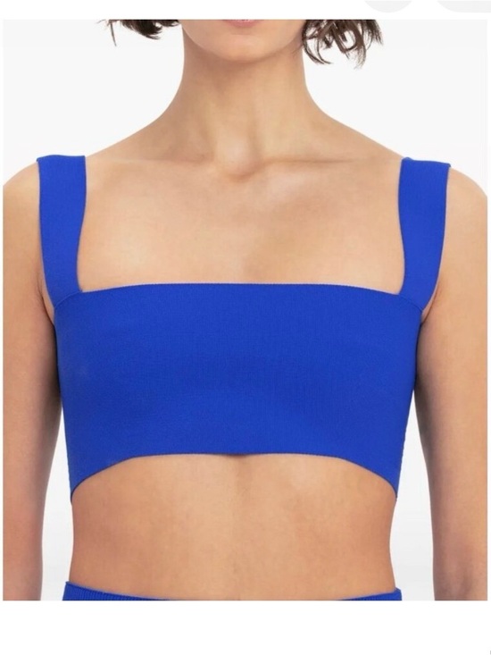 Victoria Beckham Tops - VB Body Blue Bandeau Crop Top